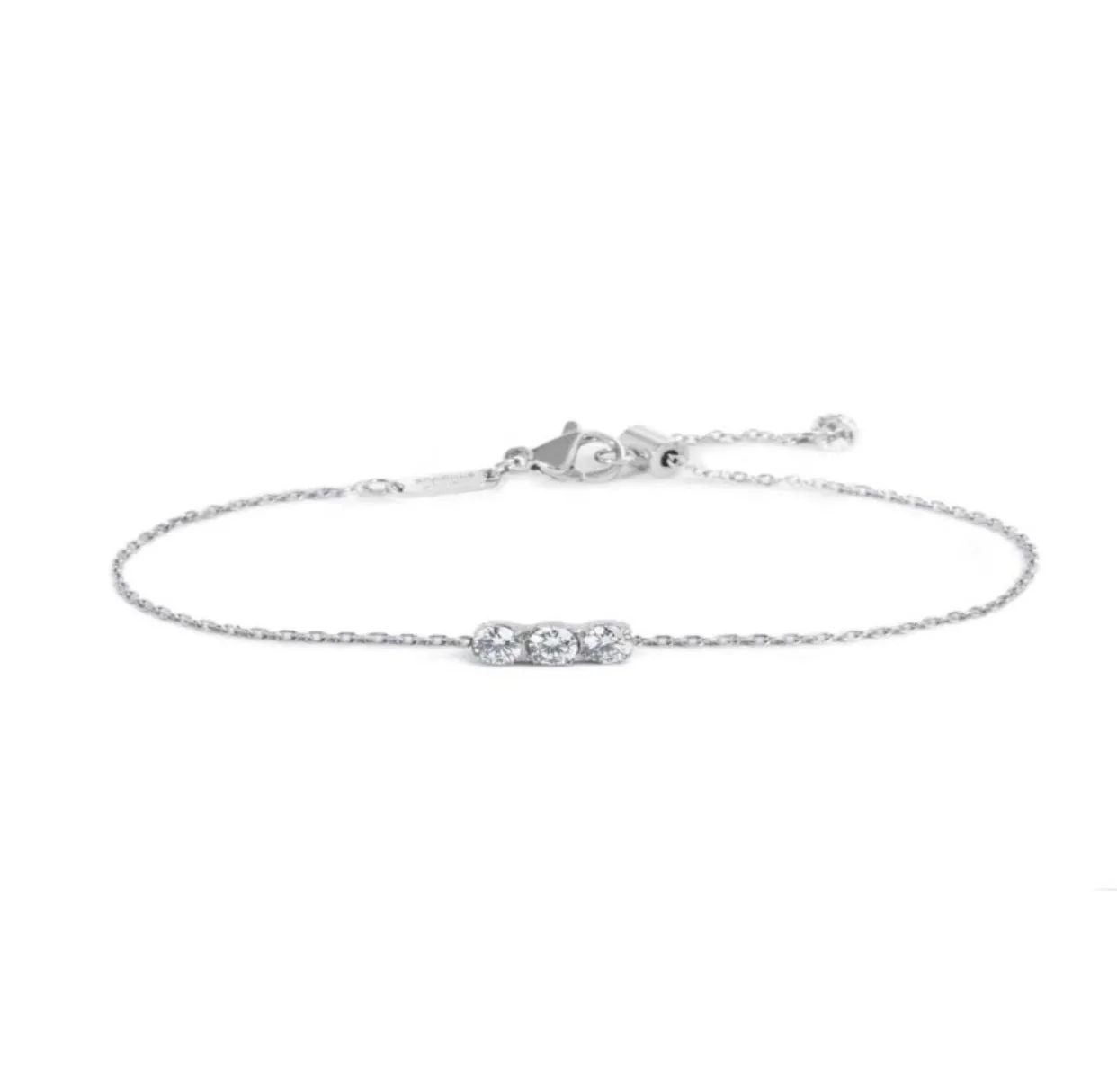 Bracciale Marlù catena cutting cross con tre zirconi 3,5mm centrali