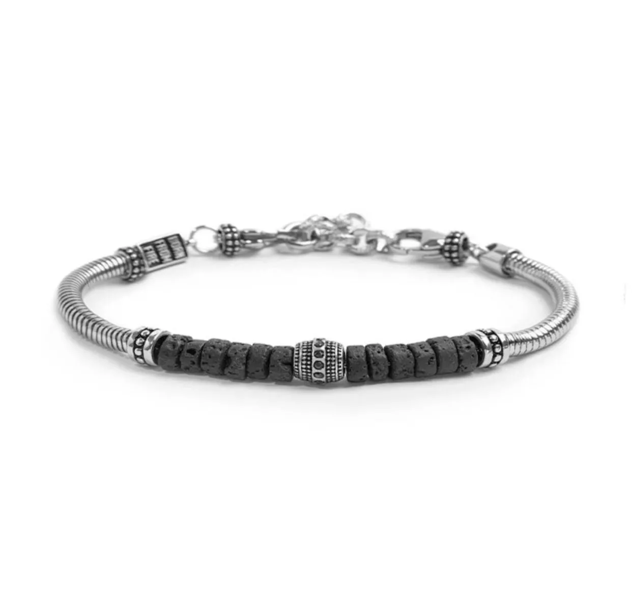 Bracciale Marlù con catena snake con elemento centrale e dischetti in