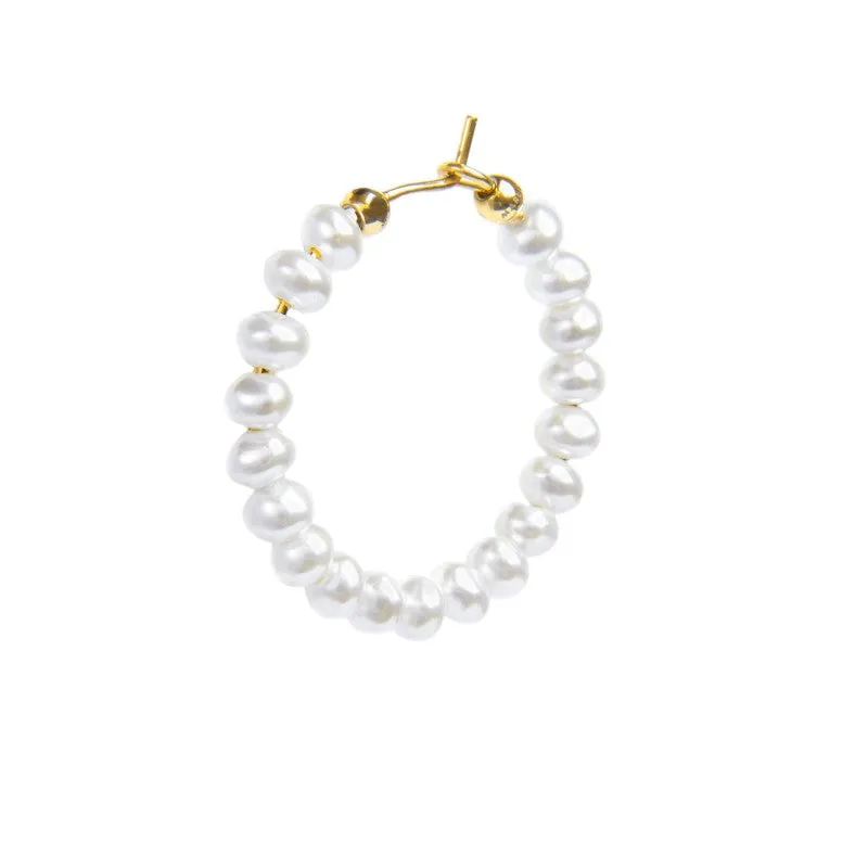 Orecchino Marlù a cerchio con perle irregolari