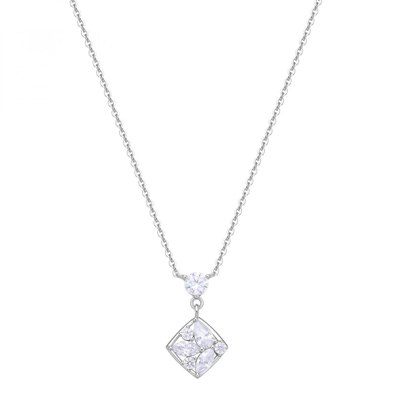 Collana Rosato Gemma rombo piccolo