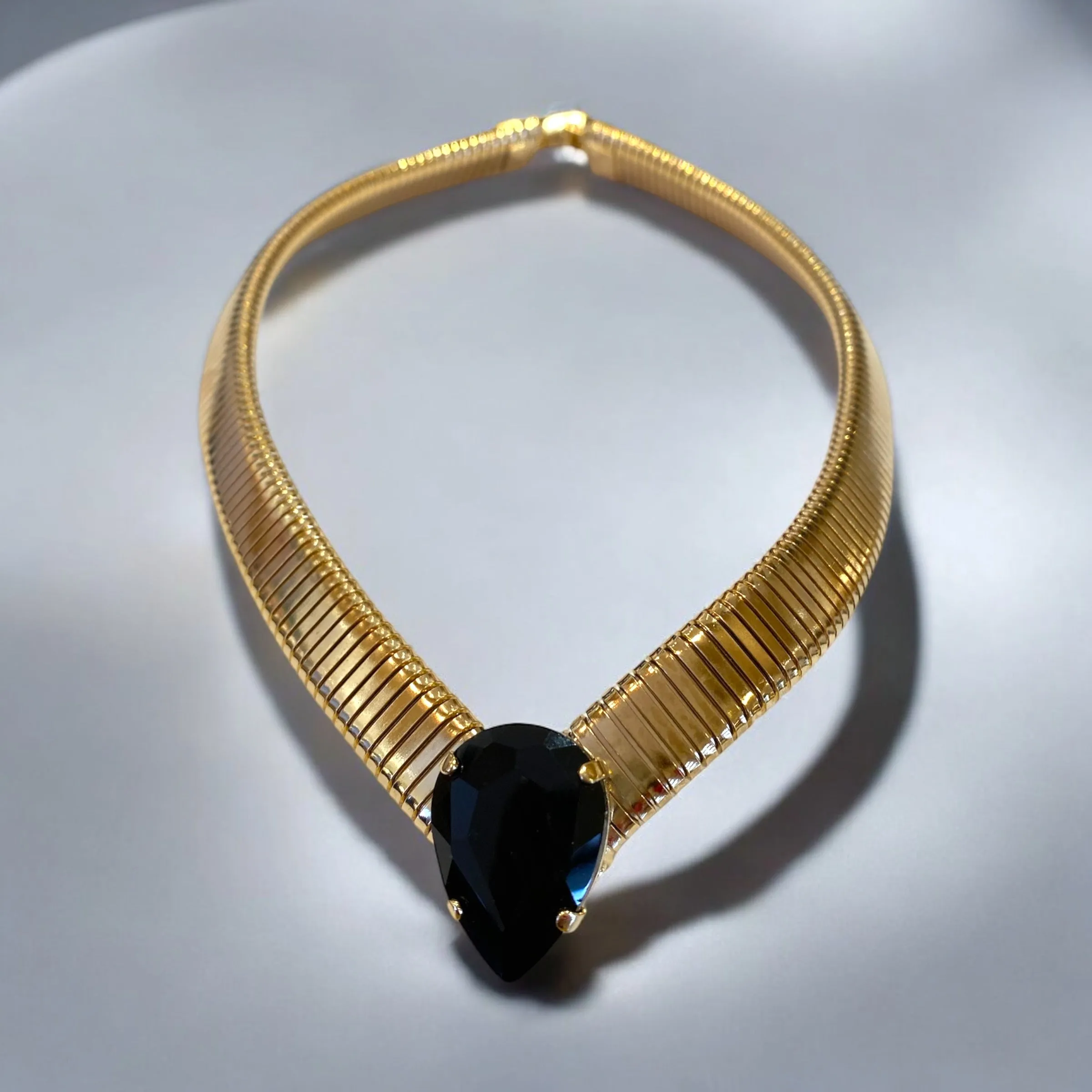 Collana Diamond Accessori donna girogola tubolare con pietra centrale