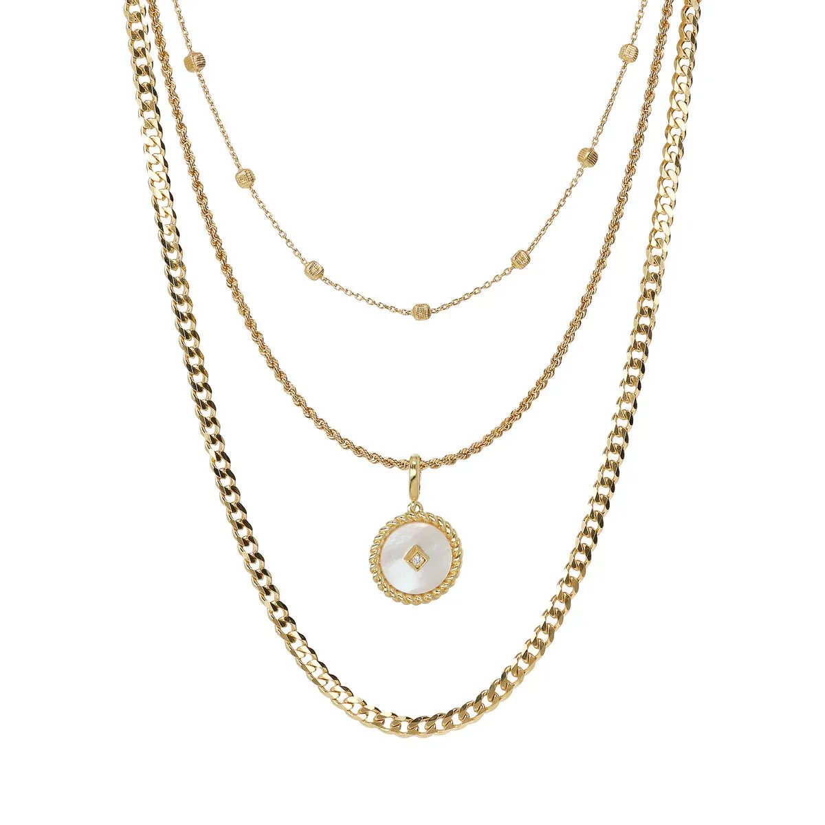 Collana donna Etrusca Multifilo in Argento 925 placcato Oro Giallo 18K