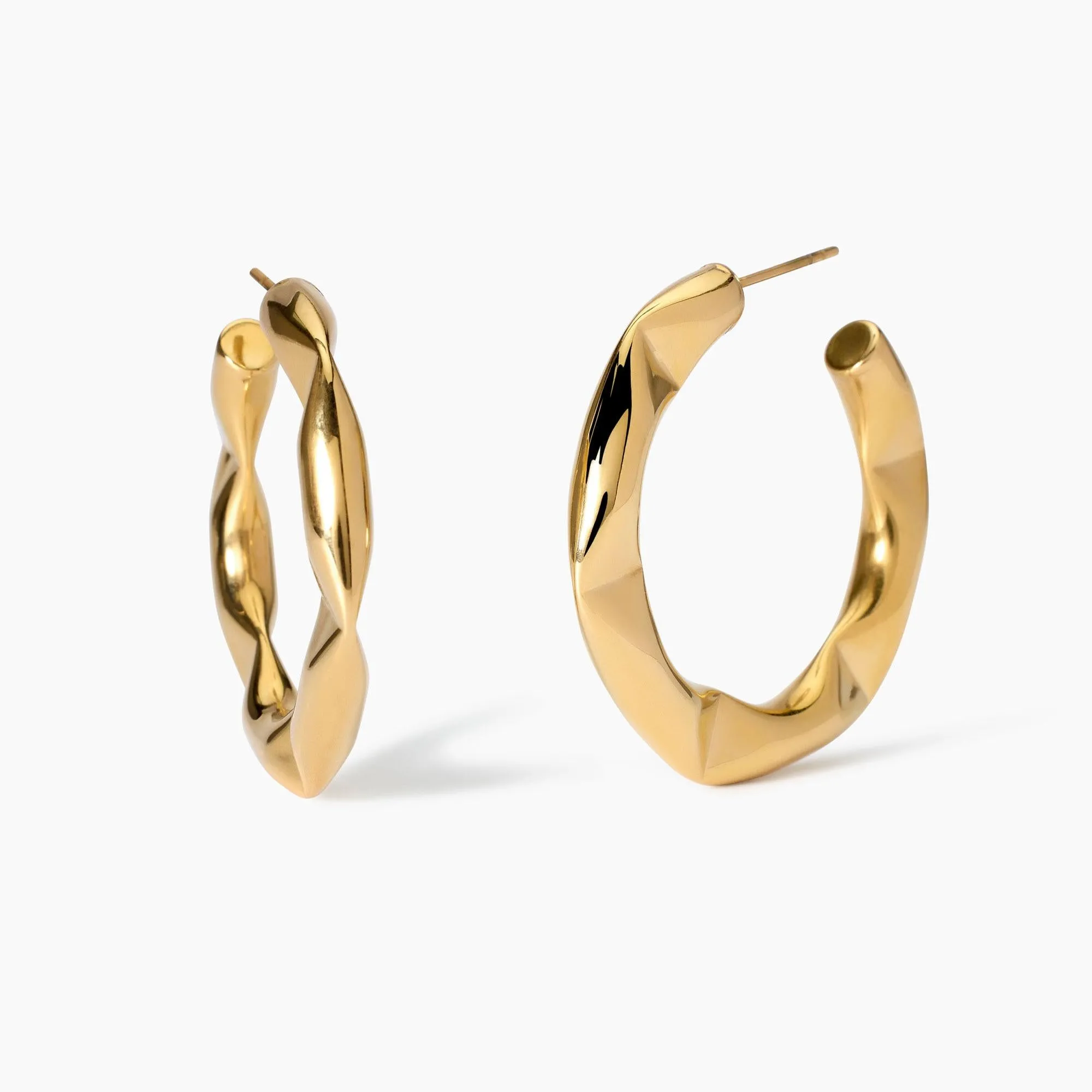 Orecchini Kidult donna poligonali dorati