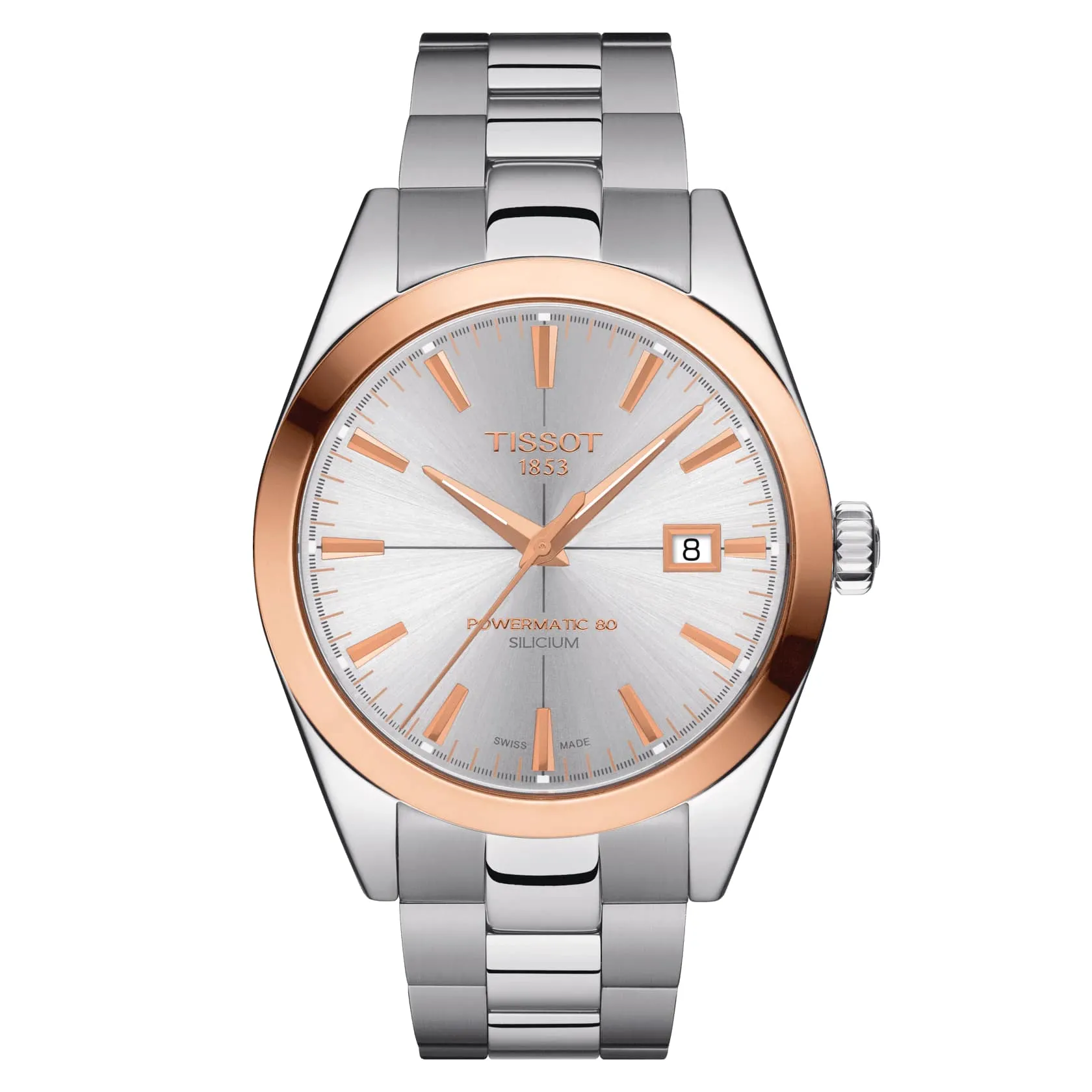 Tissot Gentleman Powermatic 80 Silicium Solid 18K Gold bezel (T927.407.41.031.00)