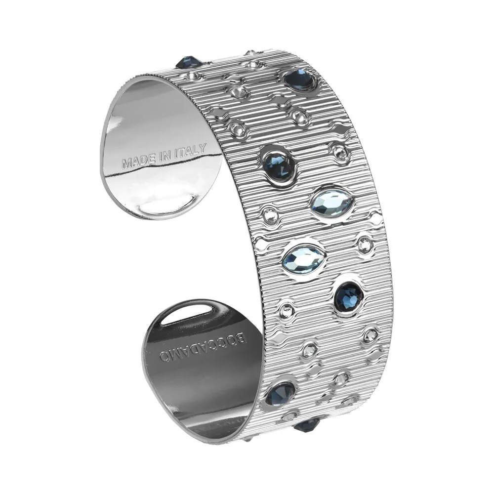 Bracciale rigido a fascia con Swarovski blu