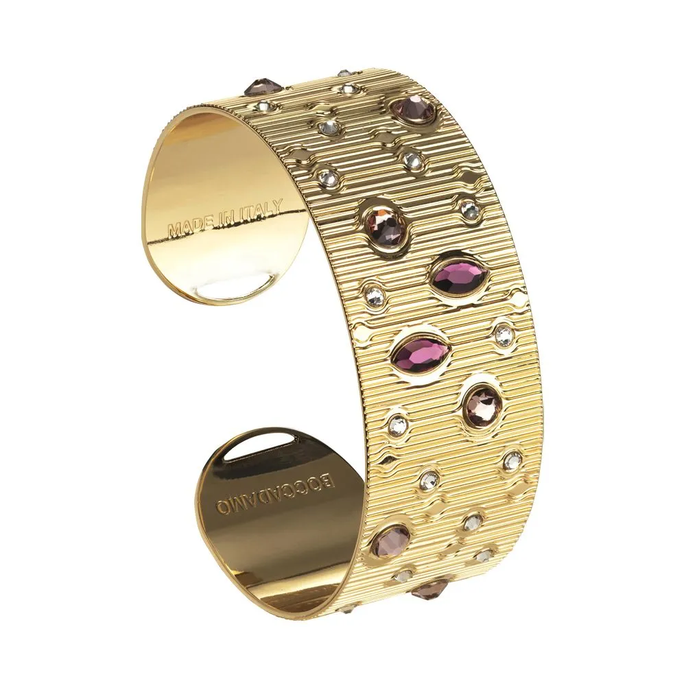 Bracciale rigido a fascia con Swarovski rosa