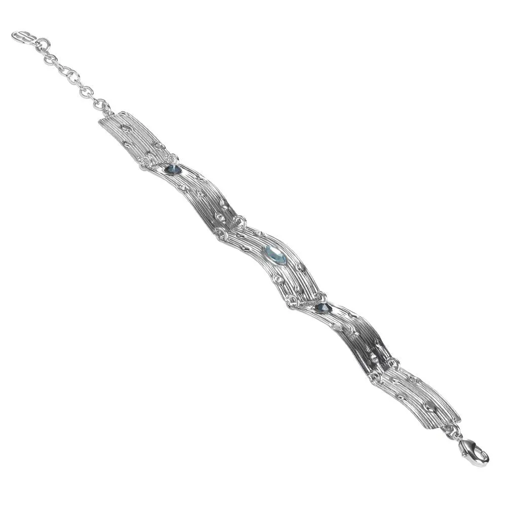 Bracciale semirgido con Swarovski blu