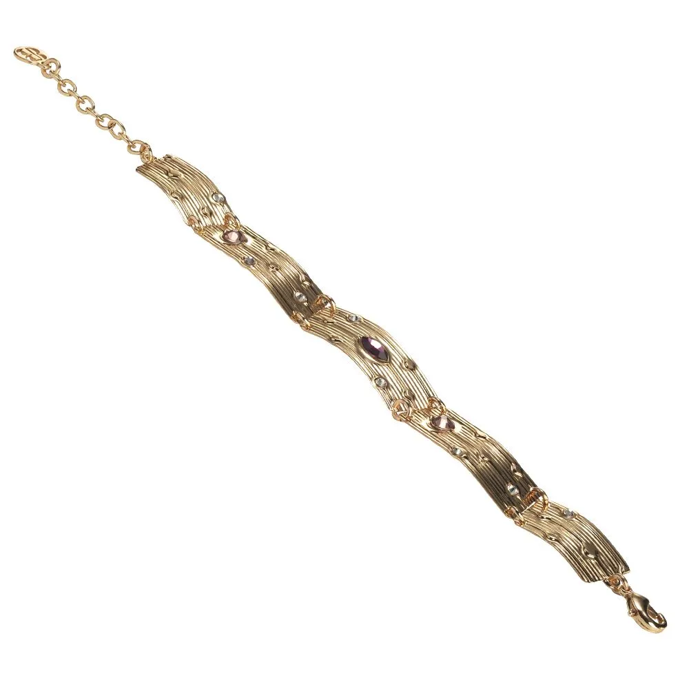 Bracciale semirgido con Swarovski rosa