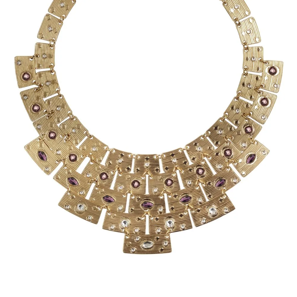 Collana con pettorale egiziano Swarovski rosa