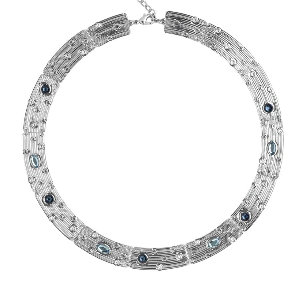 Collana semirigida con Swarovski blu