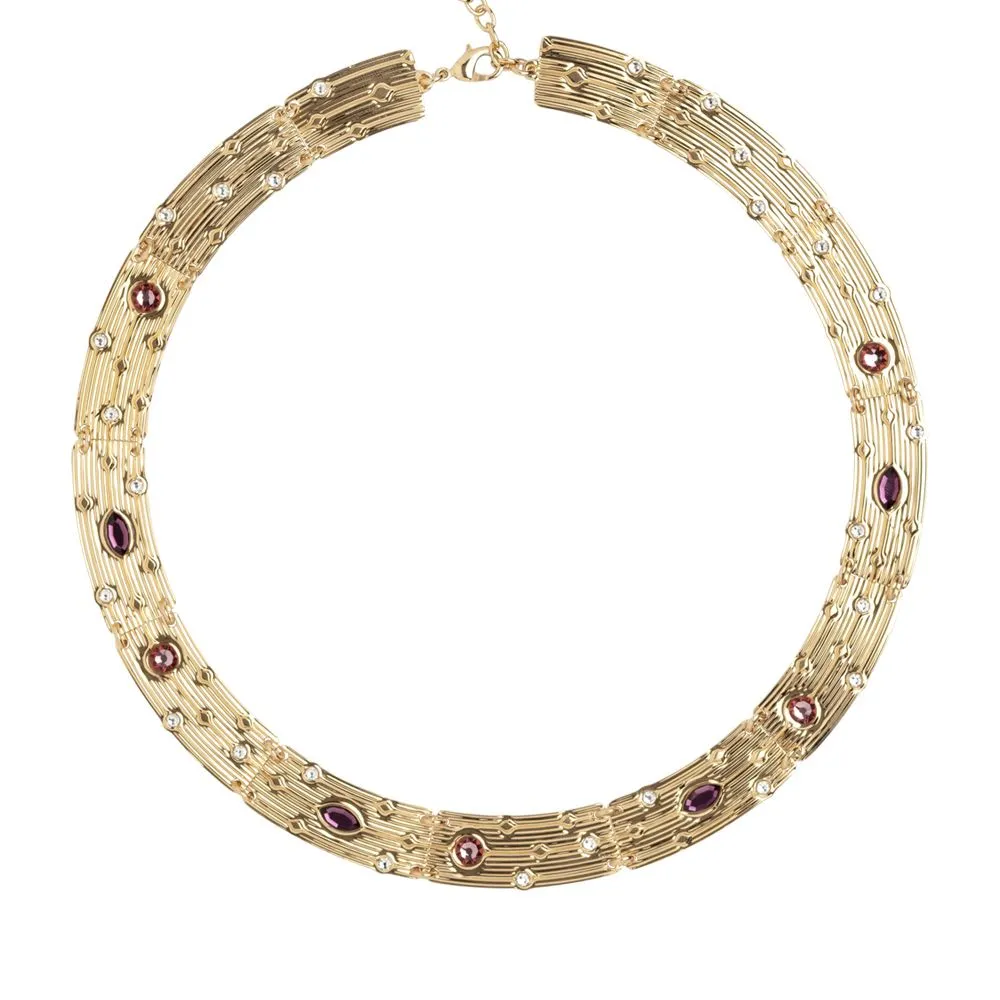 Collana semirigida con Swarovski rosa