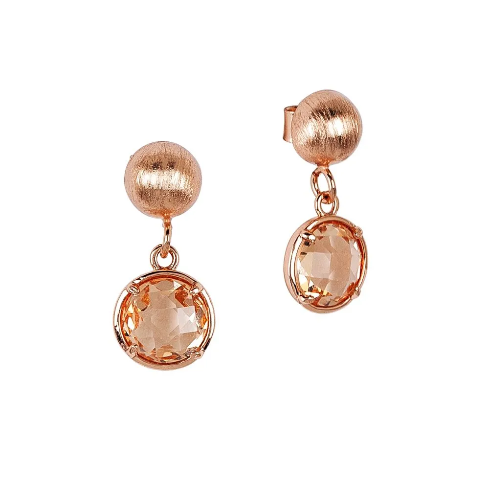 Orecchini con cristalli peach