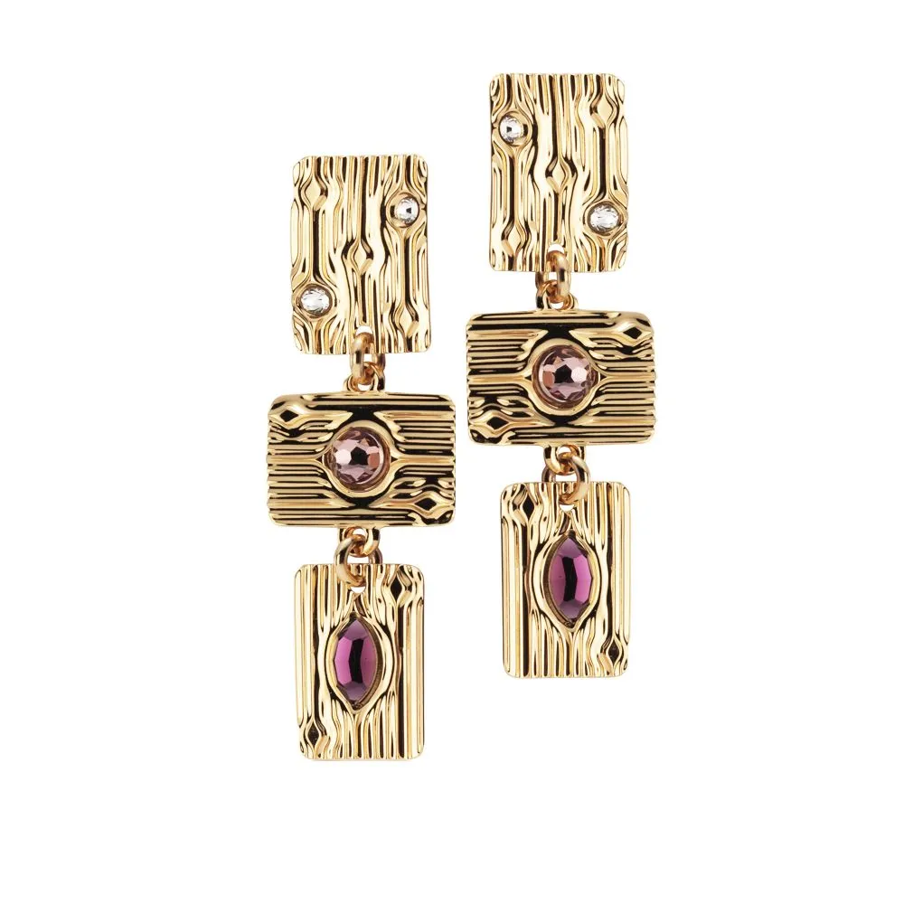 Orecchini pendenti con Swarovski rosa