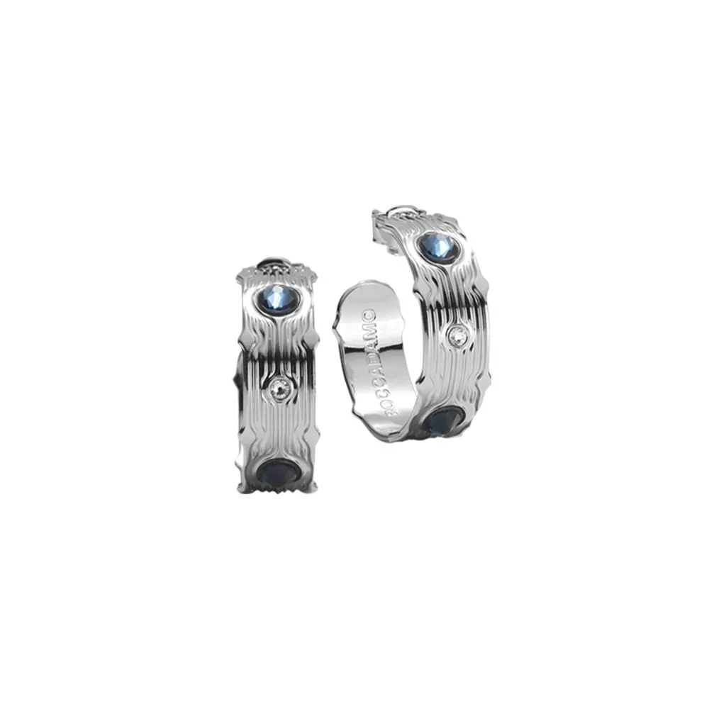 Orecchini a cerchio con Swarovski blu