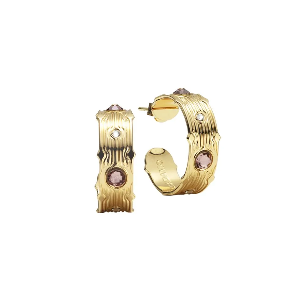 Orecchini a cerchio con Swarovski rosa