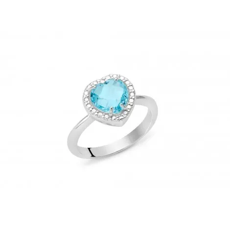 Anello A Cuore Donna Miluna Gemma del Cielo Zirconi Topazio 0,6 Ct Silver/Azzurro LID3464
