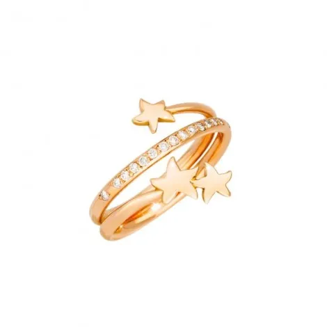 Anello a Spirale Dodo Stellina Prezioso 9KT Oro Rosa Diamante 0,013 Ct