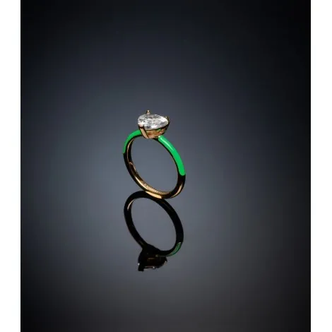 Anello Chiara Ferragni Love Parade Edizione Limitata Zirconi Bianchi Smalto Verde J19AVI37014