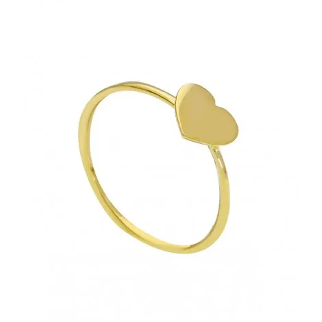 Anello Cuore Oro Giallo 18kt Piatto