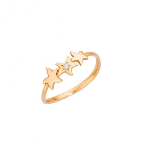 Anello Dodo Stellina Prezioso 9KT Oro Rosa Diamante 0,017 Ct DAC1008STAR3DB09R52