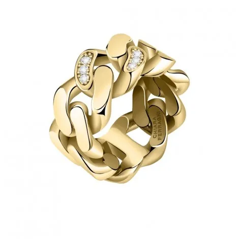 Anello Chiara Ferragni Donna Chain Zirconi Placcato Oro Giallo 18 Kt J19AUW05012