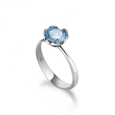 Anello Donna Le Bebé Lovely Oro Bianco 9 Kt Topazio Azzurro LBB601-16