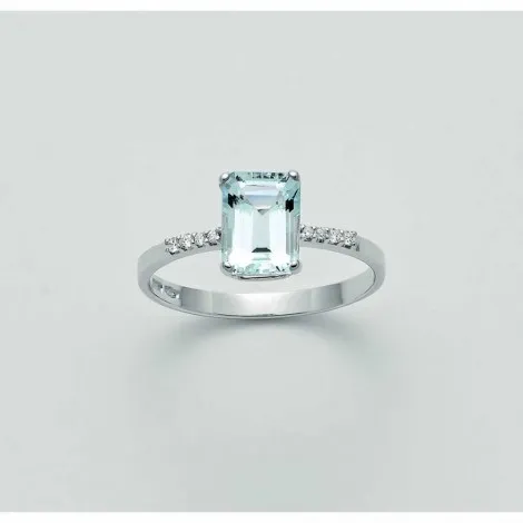 Anello Donna Miluna Acquamarina Rettangolare 1,4 ct Diamante 0,04 ct LID3288