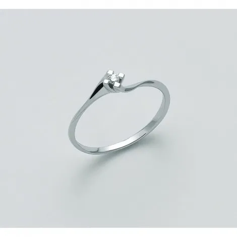Anello Donna Miluna Solitario Oro Bianco 18 kt Diamante 0.04 ct LID2931-004G7