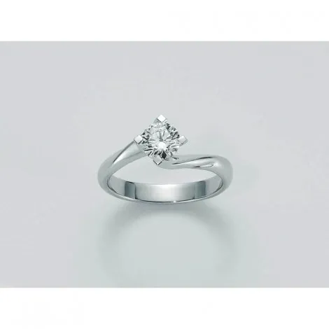 Anello Donna Miluna Solitario Oro Bianco 18 kt Diamante 0,18 ct LID5180-018G7
