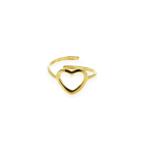 Anello Donna Raggi Argento 925 Dorato Cuore Filo