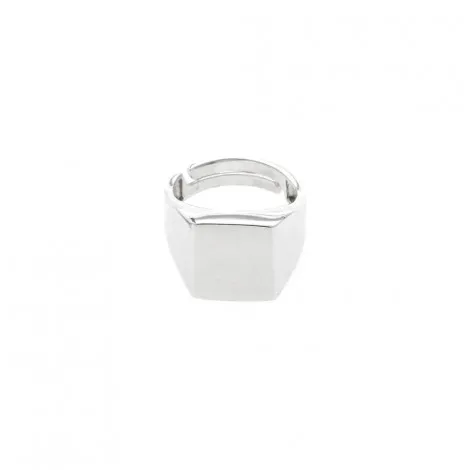 Anello Donna Raggi Argento 925 Sigillo Quadrato Da Mignolo