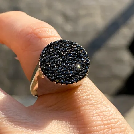 Anello Donna Raggi Argento 925 Zirconi Neri Silver