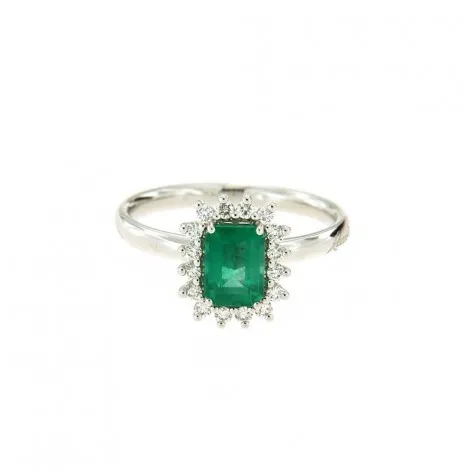 Anello Donna Re Carlo Diamanti 0,22 ct Smeraldo 0,89 ct F VS R03CC002/SM025