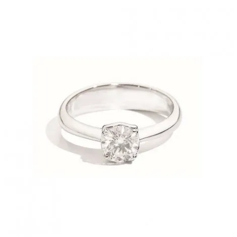 Anello Donna Re Carlo Solitario Anniversary Oro Bianco 18 Kt Diamante 0,10 Ct F VS R01SO730/010