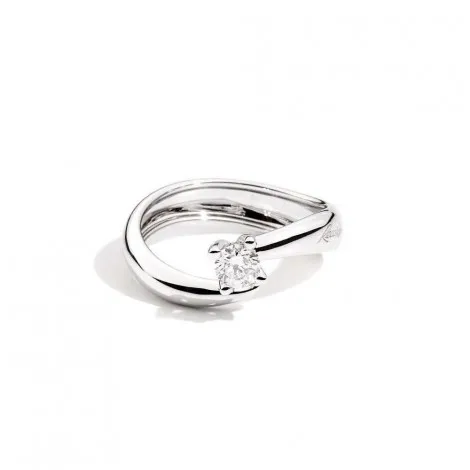 Anello Donna Re Carlo Solitario Eternity Oro Bianco 18 Kt Diamante 0,32 Ct F SI  R02SO341/031