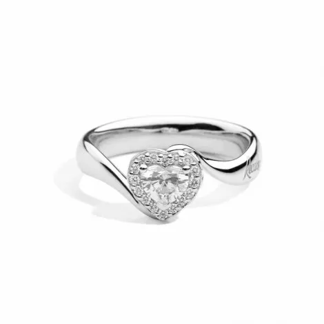 Anello Donna Re Carlo Solitario Valentine Oro Bianco 18 Kt Diamante 0,41ct F VVS R67SC002/040