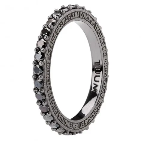 Anello Donna Tuum TuamLux Argento Brunito e Spinelli Neri TLUX009SA00