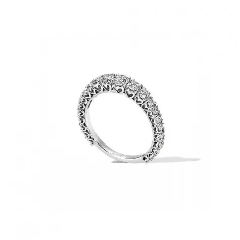 Anello Fedina Donna Re Carlo Scalare Oro Bianco 18 Kt Diamanti 0,78 Ct F VS R01MS747/080