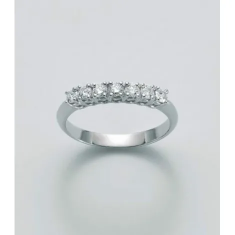 Anello Miluna Oro Bianco 18kt Sette Diamanti 0,42 ct G SI