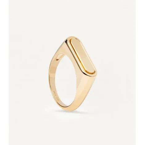 Anello PDPAOLA Ribbon Stamp Gold Argento AN01-625-12