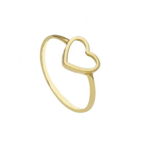 Anello Raggi Donna Cuore Silhouette Oro Giallo 9kt
