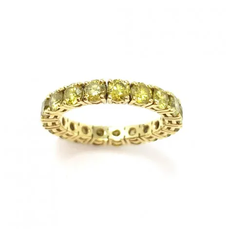 Anello Raggi Donna Fedina Girodito Oro Giallo 18kt Diamanti Gialli 2,61 ct