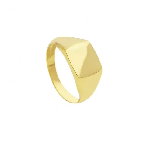 Anello Sigillo Chevalier Quadrato Oro Giallo 9kt
