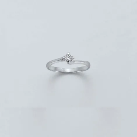 Anello Solitario Miluna Donna Oro Bianco 18kt Diamante 0,03ct LID3245-003