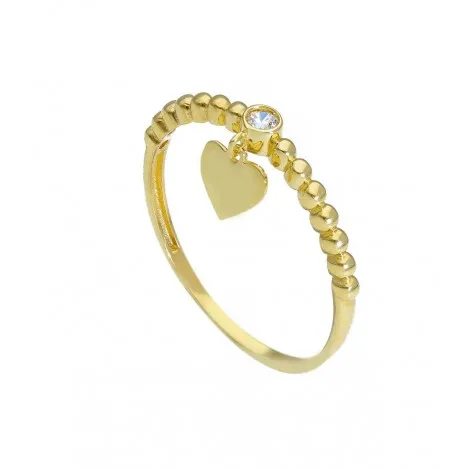 Anello Cuore Zircone Oro Giallo 9Kt