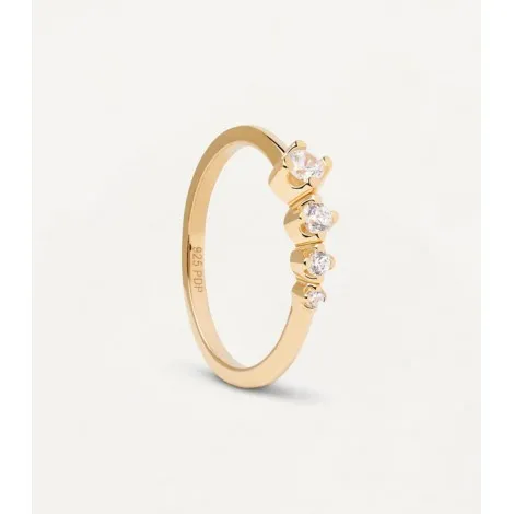 Anello Spark PDPAOLA Argento Placcato Oro Giallo 18kt Zirconi Bianchi
