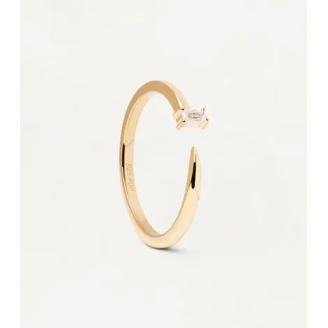 Anello Suzi PDPAOLA Argento Placcato Oro Giallo 18kt Zirconi Bianchi