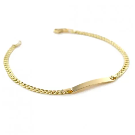 Bracciale Bambino Raggi Catena con Targhetta in Oro Giallo 18kt