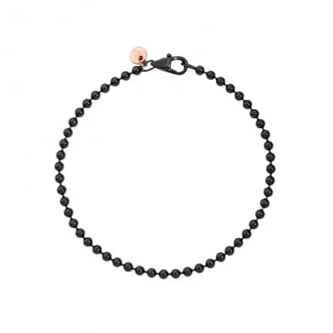Bracciale Bollicine Argento e Oro Rosa 9kt Pvd Nero