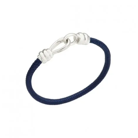 Bracciale Collezione Nodo Dodo Argento 925 Cotone Blu Navy